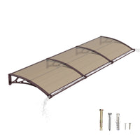 Door Awning Canopy with Drainage, Polycarbonate Exterior Door & Window Awning, UV Rain Snow Protection for Porch Patio Entrance