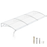 Door Awning Canopy with Drainage, Polycarbonate Exterior Door & Window Awning, UV Rain Snow Protection for Porch Patio Entrance