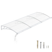 Door Awning Canopy with Drainage, Polycarbonate Exterior Door & Window Awning, UV Rain Snow Protection for Porch Patio Entrance