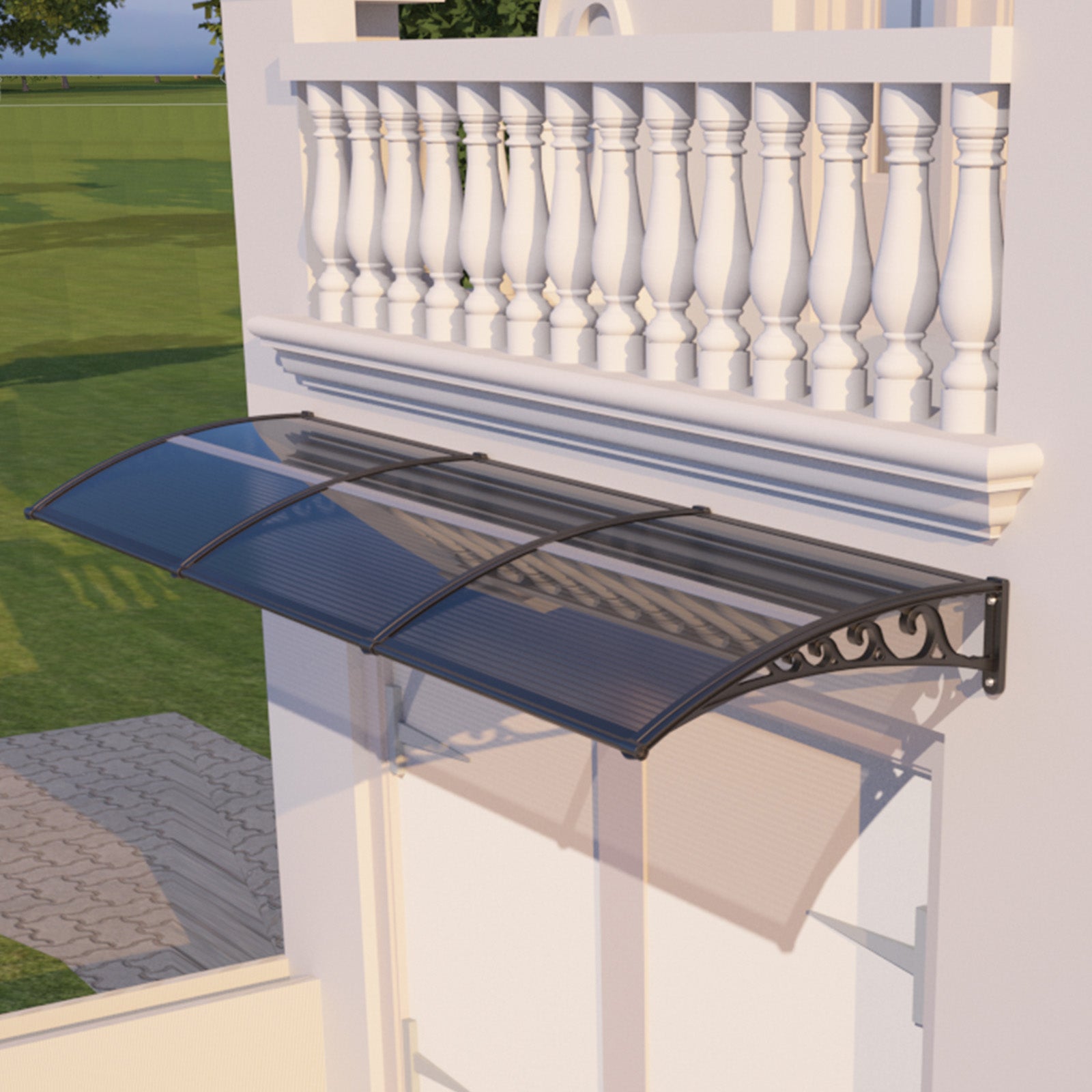 Awning for Door Entrance & Patio – Durable Polycarbonate Window & Door Canopy for UV, Rain & Snow Protection