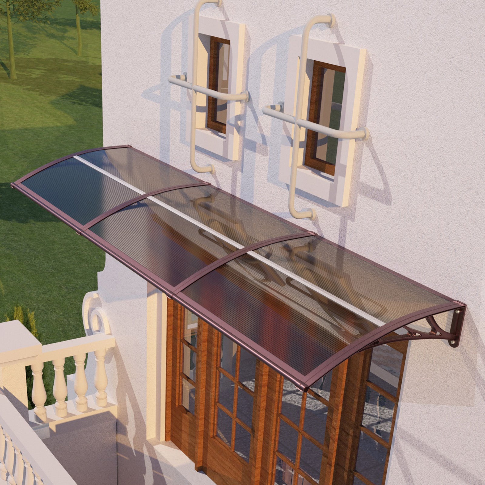 Awning for Door Entrance & Patio – Durable Polycarbonate Window & Door Canopy for UV, Rain & Snow Protection