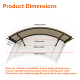 Auvents à arc rond GUANSU-CN avec supports en alliage d'aluminium pour porte, patio, décoration de maison