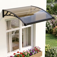 Dawning Home Window Awning Door Canopy – Polycarbonate Hollow Sheet with ABS Bracket and Separate Drainage Sink
