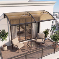 Dawning Home Window Awning Door Canopy – Polycarbonate Hollow Sheet with ABS Bracket and Separate Drainage Sink