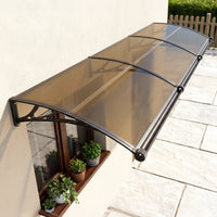 Dawning Home Window Awning Door Canopy – Polycarbonate Hollow Sheet with ABS Bracket and Separate Drainage Sink