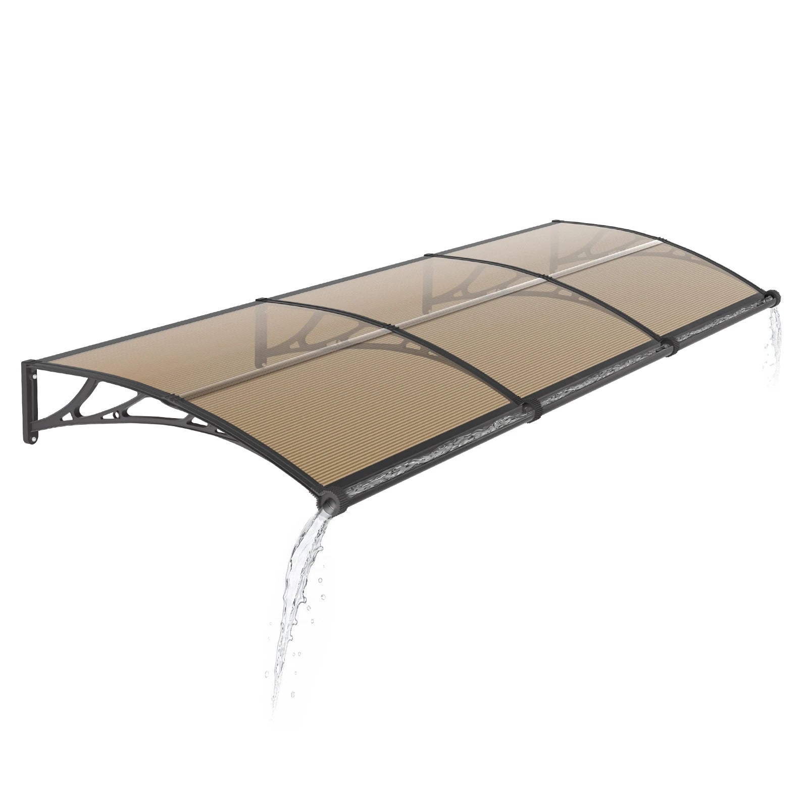 Large Sink Window Door Awning Canopy Polycarbonate Cover 32x120 inches 80x300cm, Stylish Drainage Sink Design