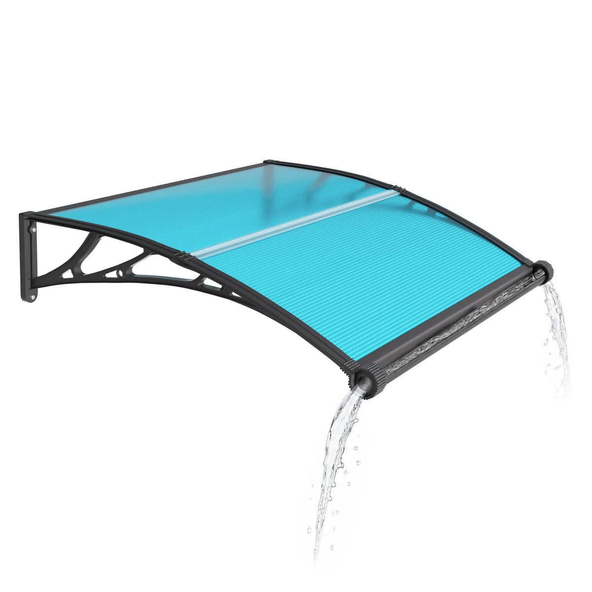 Dawning Home Window Awning Door Canopy – Polycarbonate Hollow Sheet with ABS Bracket and Separate Drainage Sink