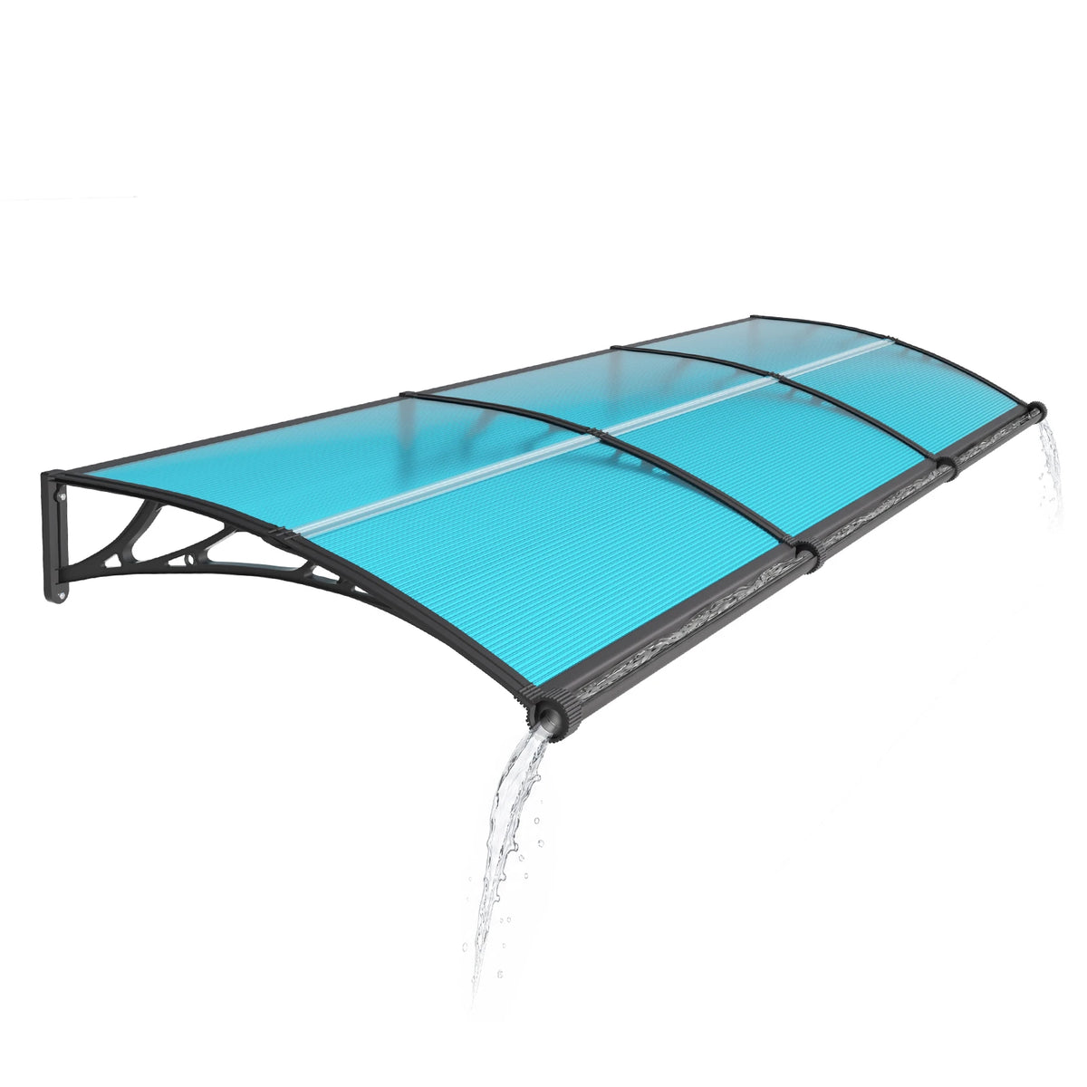 Dawning Home Window Awning Door Canopy – Polycarbonate Hollow Sheet with ABS Bracket and Separate Drainage Sink