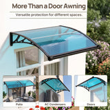 Dawning Home Window Awning Door Canopy – Polycarbonate Hollow Sheet with ABS Bracket and Separate Drainage Sink
