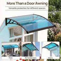Dawning Home Window Awning Door Canopy – Polycarbonate Hollow Sheet with ABS Bracket and Separate Drainage Sink
