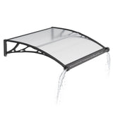 Dawning Home Window Awning Door Canopy – Polycarbonate Hollow Sheet with ABS Bracket and Separate Drainage Sink