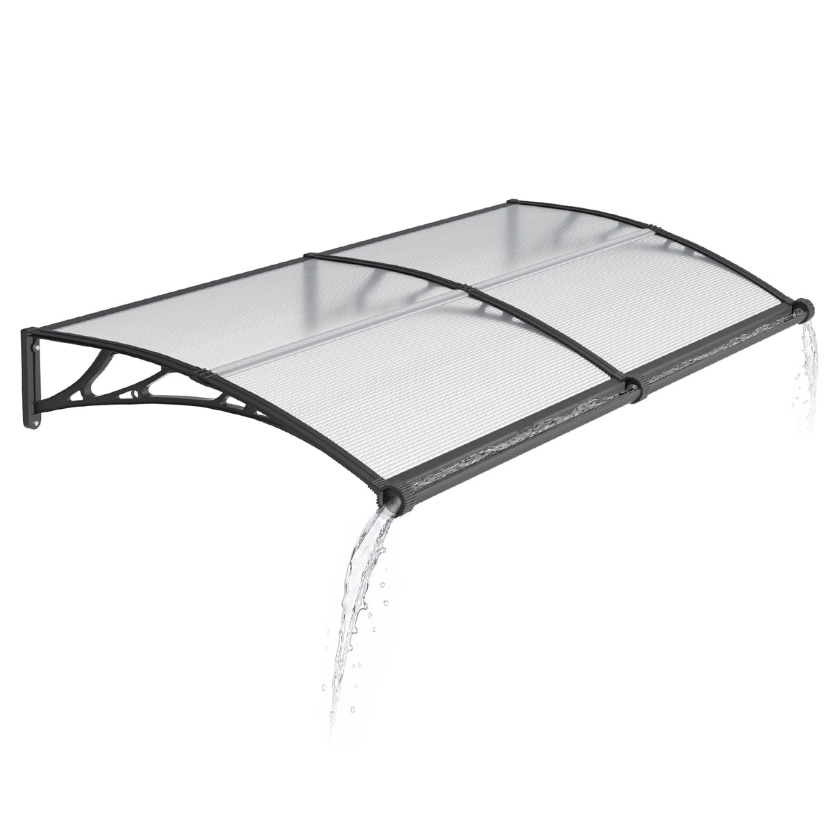 Grand auvent de porte de fenêtre d'évier en polycarbonate 32x80 pouces 80x200cm, conception élégante d'évier de drainage