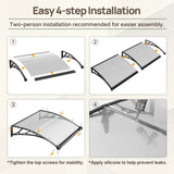 Dawning Home Window Awning Door Canopy – Polycarbonate Hollow Sheet with ABS Bracket and Separate Drainage Sink