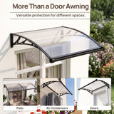 Dawning Home Window Awning Door Canopy – Polycarbonate Hollow Sheet with ABS Bracket and Separate Drainage Sink