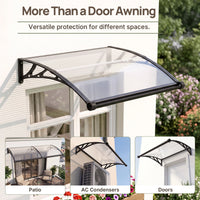 Dawning Home Window Awning Door Canopy – Polycarbonate Hollow Sheet with ABS Bracket and Separate Drainage Sink