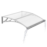 Dawning Home Window Awning Door Canopy – Polycarbonate Hollow Sheet with ABS Bracket and Separate Drainage Sink