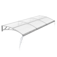 Dawning Home Window Awning Door Canopy – Polycarbonate Hollow Sheet with ABS Bracket and Separate Drainage Sink