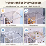 Dawning Home Window Awning Door Canopy – Polycarbonate Hollow Sheet with ABS Bracket and Separate Drainage Sink