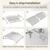 Dawning Home Window Awning Door Canopy – Polycarbonate Hollow Sheet with ABS Bracket and Separate Drainage Sink