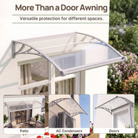 Dawning Home Window Awning Door Canopy – Polycarbonate Hollow Sheet with ABS Bracket and Separate Drainage Sink