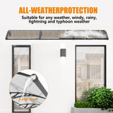 GUANSU-CN Toldo para ventana con gran drenaje para fregadero, toldo para puerta, panel de policarbonato, toldo para ventana exterior, toldo para alero de puerta delantera