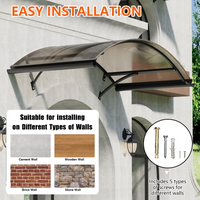 Auvents à arc rond GUANSU-CN avec supports en alliage d'aluminium pour porte, patio, décoration de maison