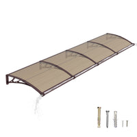 Door Awning Canopy with Drainage, Polycarbonate Exterior Door & Window Awning, UV Rain Snow Protection for Porch Patio Entrance