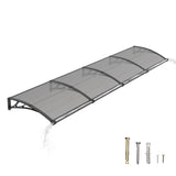 Door Awning Canopy with Drainage, Polycarbonate Exterior Door & Window Awning, UV Rain Snow Protection for Porch Patio Entrance
