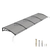 Door Awning Canopy with Drainage, Polycarbonate Exterior Door & Window Awning, UV Rain Snow Protection for Porch Patio Entrance