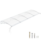 Door Awning Canopy with Drainage, Polycarbonate Exterior Door & Window Awning, UV Rain Snow Protection for Porch Patio Entrance