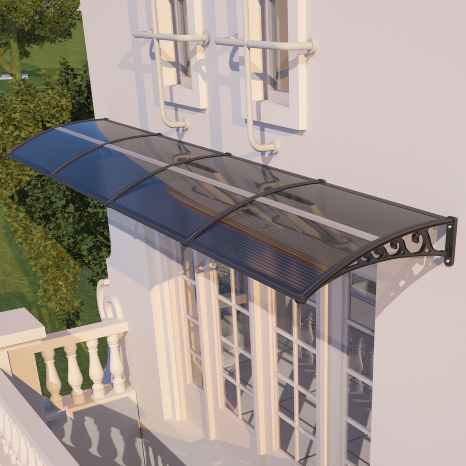 Awning for Door Entrance & Patio – Durable Polycarbonate Window & Door Canopy for UV, Rain & Snow Protection