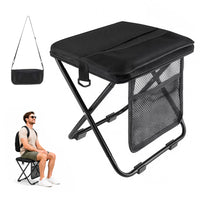 16" Collapsible Folding Stool with Storage Pockets