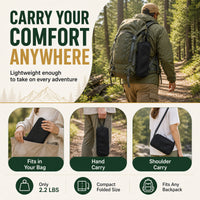 16" Collapsible Folding Stool with Storage Pockets