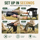 16" Collapsible Folding Stool with Storage Pockets