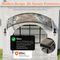 Auvents à arc rond GUANSU-CN avec supports en alliage d'aluminium pour porte, patio, décoration de maison